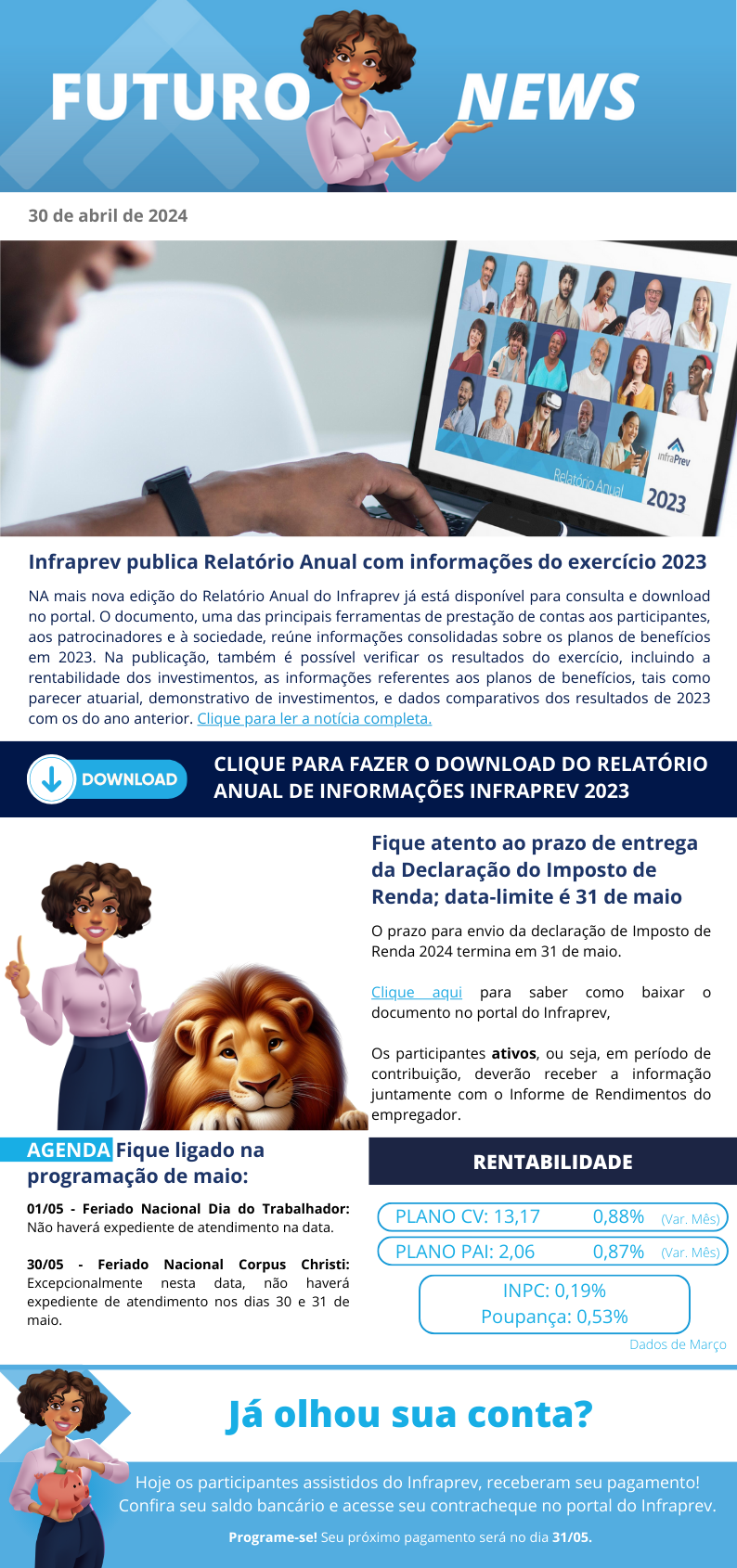 Abril/2024 - Infraprev publica Relatório Anual com informações do exercício 2023